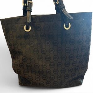 Michael Kors Black Tote with Monogram Design